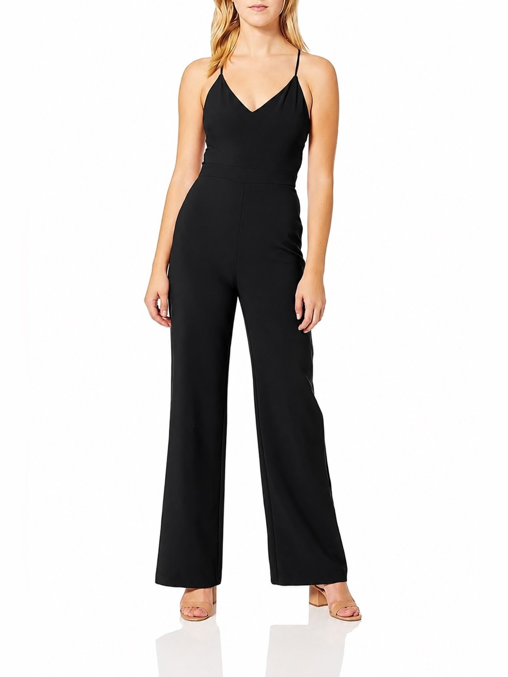 Likely Brooklyn Black Wide Leg Spaghetti Strap Jumpsuit